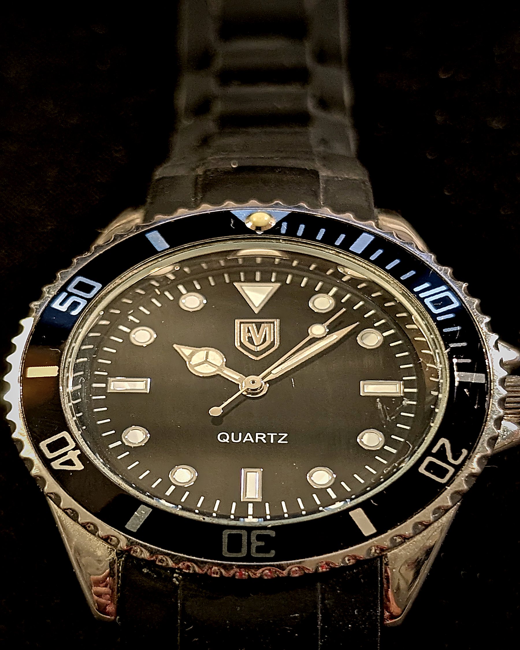 EVJ Watches quartz diver, rubber strap