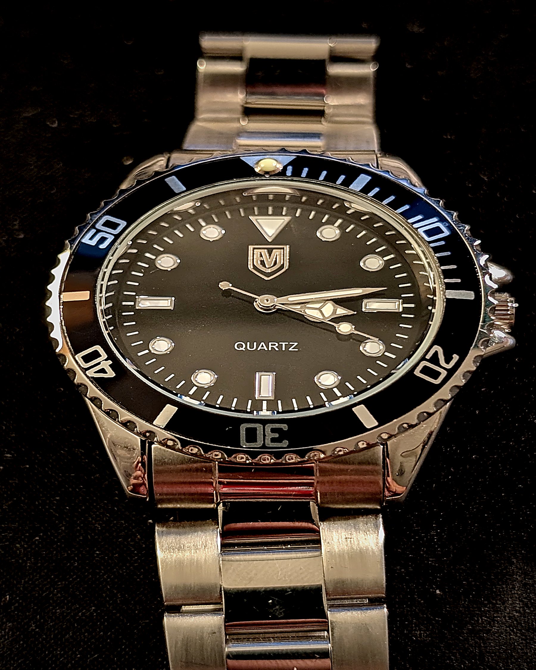 EVJ Watches quartz diver, steel bracelet